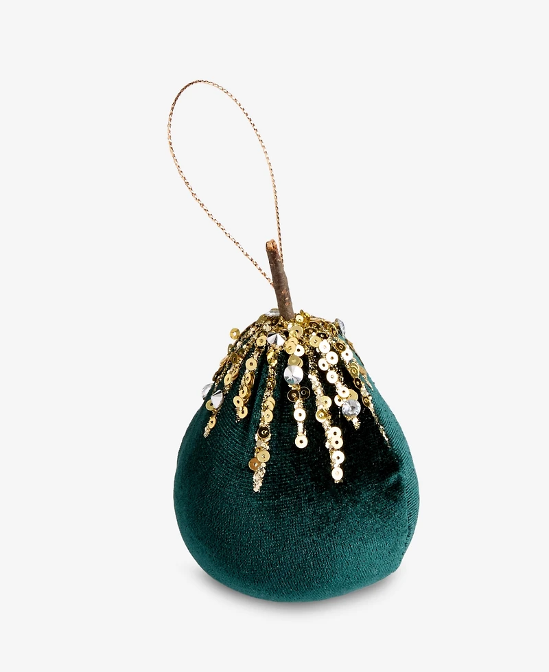 Holiday Lane Enchanted Emerald Fabric Pear Ornament, Macy's Exclusive