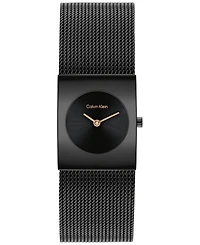 Calvin Klein Women's Ck Pulse Black Ip Stainless Steel Mesh Bracelet Watch 21.5mm