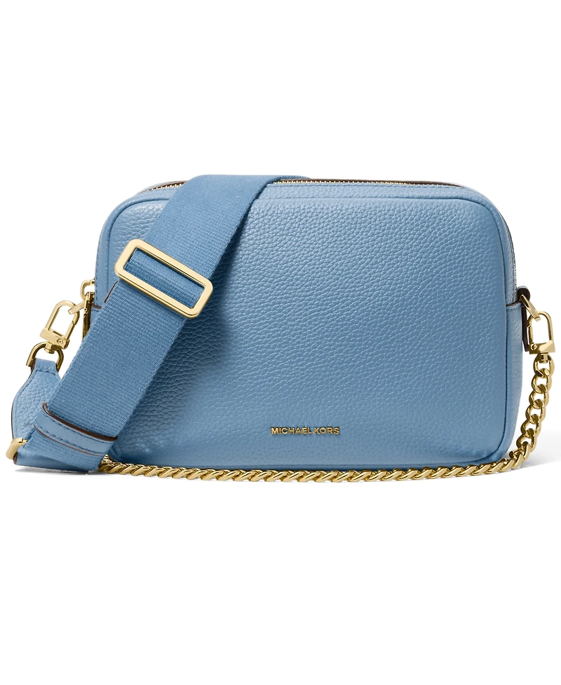 Michael Kors Bryant Medium Leather Double Zip Chain Camera Crossbody