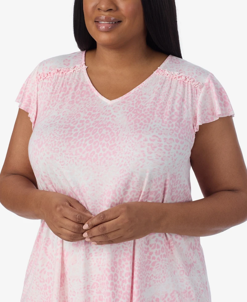 Ellen Tracy Plus Short Sleeve Cropped Pajama Set
