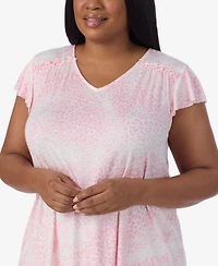 Ellen Tracy Plus Short Sleeve Cropped Pajama Set