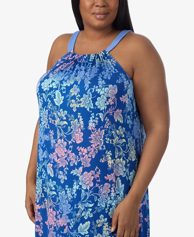 Ellen Tracy Plus Sleeveless Midi Nightgown