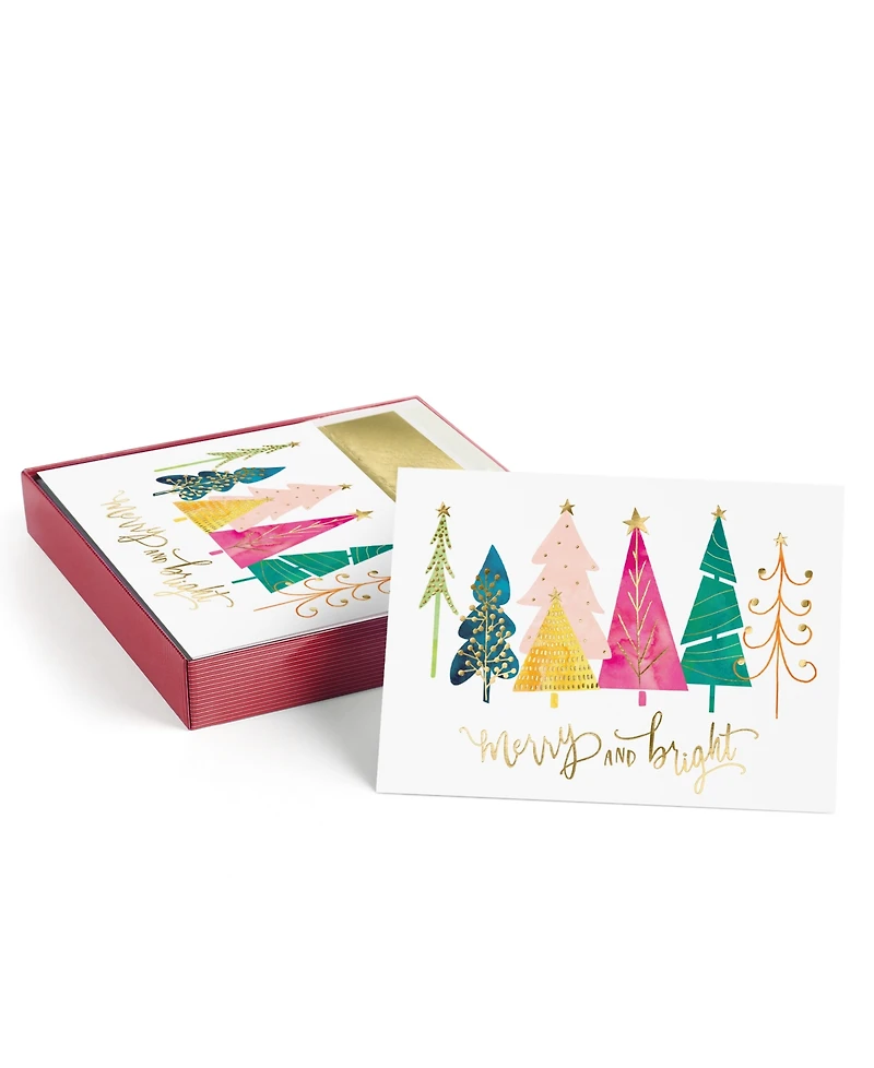 Masterpiece Studios Merry Bright Treeline Holiday Boxed Cards