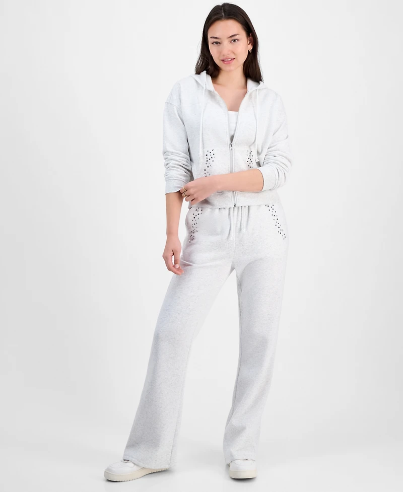 Planet Heart Juniors' Novelty Flare Fleece Sweatpants