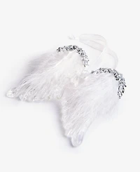Holiday Lane Blessed Glass Feather-Trim Wings Ornament, Macy's Exclusive