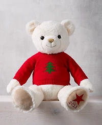 Holiday Lane Christmas Cheer Cream Plush Sitting Bear, Created for Macy's