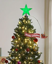 Mr. Christmas Animated Sleigh Tree Topper Banner with Merry Grinchmas