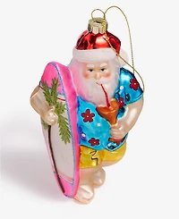 Holiday Lane Hawaii Glass Surfing Santa Ornament, Macy's Exclusive