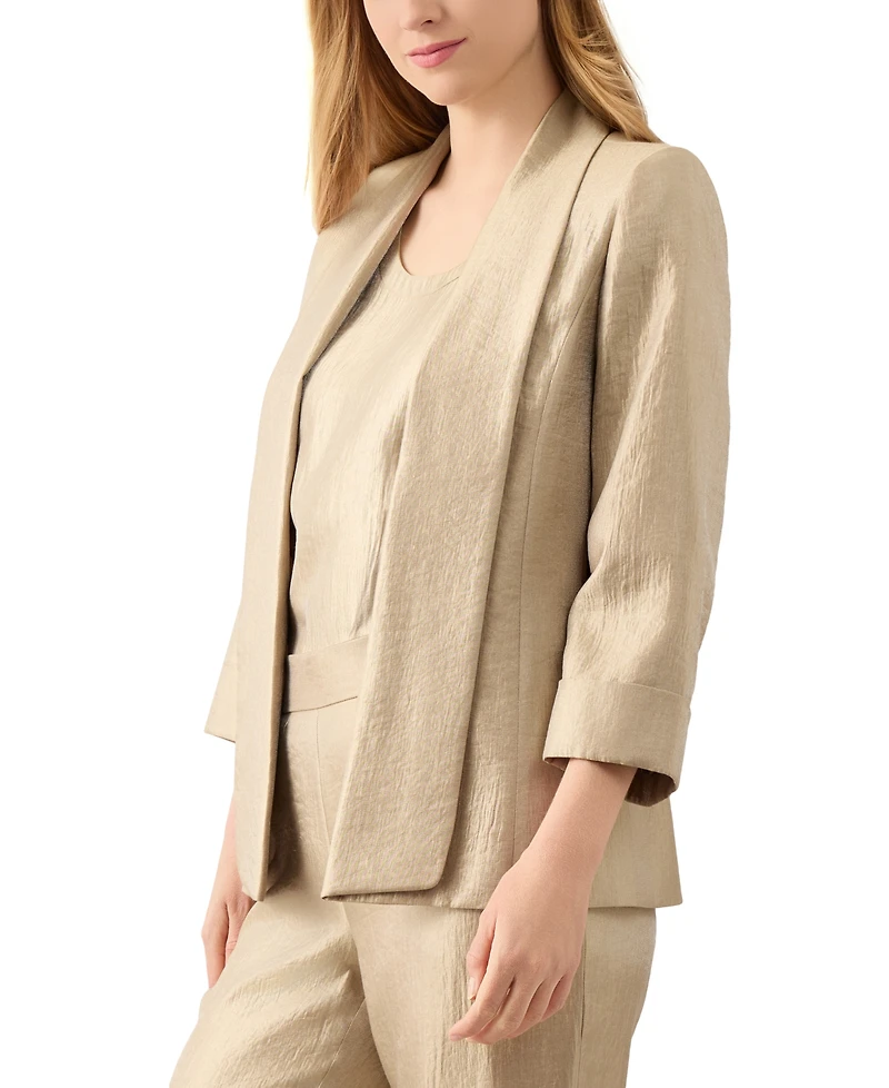 Kasper Women's Shimmer Twill Shawl-Collar Open-Front Jacket, Regular & Petite