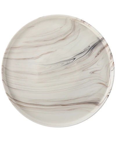 Lorren Home Trends Shiny Marble Pattern Round Serving Platter