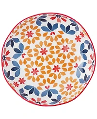 Lorren Home Trends Geo Floral 5-Pc. Pasta/All-Purpose Bowl Set