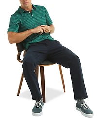 Nautica Men's Short Sleeve Striped Performance Golf Polo Shirt