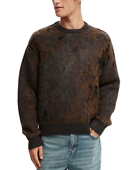 Cotton On Men's Box Fit Fuzzy Crew Knit Sweater