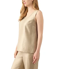 Kasper Women's Shimmer Twill Scoop-Neck Sleeveless Top, Regular & Petite Sizes