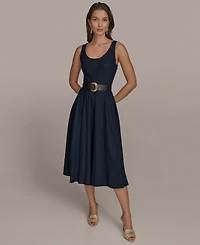 Donna Karan New York Women's Belted A-Line Dress