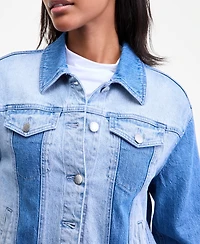 On 34th Women's Two-Tone Denim Trucker Jacket, Macy's Exclusive