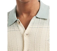 Nautica Men's Short Sleeve Button-Front Sweater