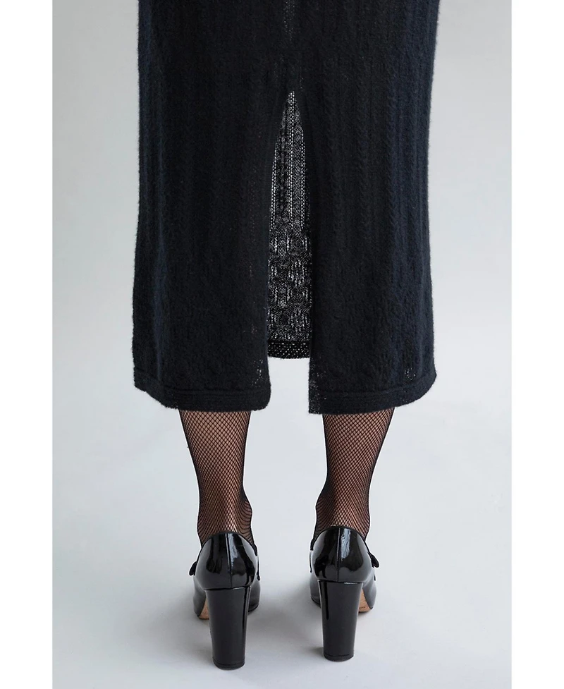 Sskein Women's Margot Pointelle Lace Slim Knit Dress