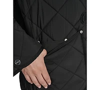 Dkny Women's Hooded Toggle Quilted Coat