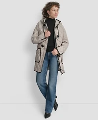 Dkny Women's Hooded Toggle Quilted Coat