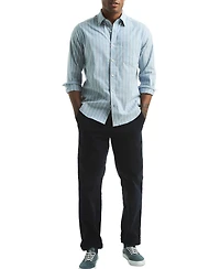 Nautica Men's Long Sleeve Striped Button-Down Shirt