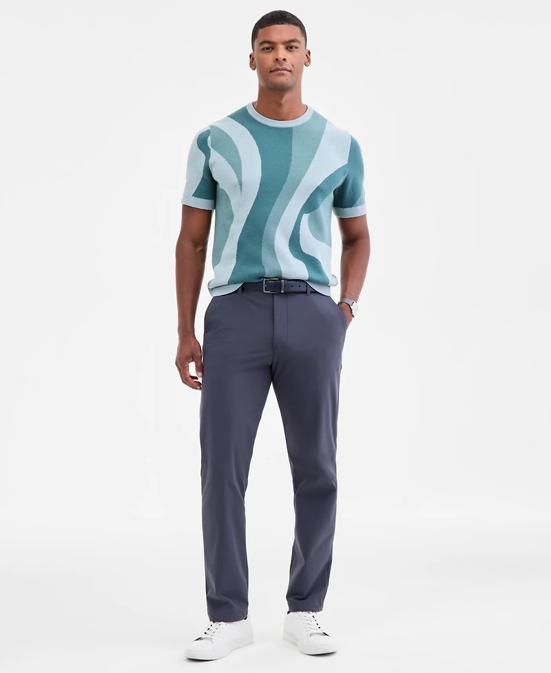 Alfani Men's Short-Sleeve Abstract Pattern Crewneck Sweater, Macy's Exclusive