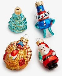 Macy's Thanksgiving Day Parade Set of 4 Glass Mini Ornaments, Macy's Exclusive