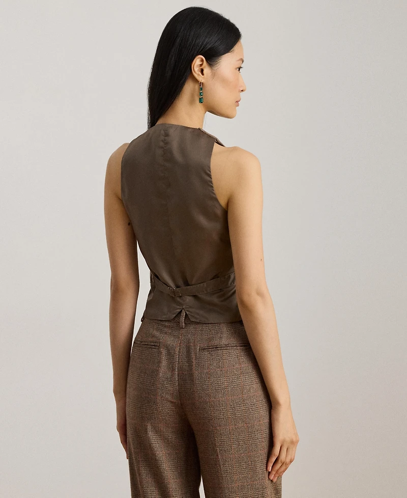Lauren Ralph Women's Glen Plaid Wool-Blend Vest