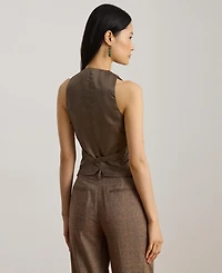 Lauren Ralph Women's Glen Plaid Wool-Blend Vest