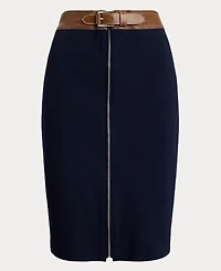 Lauren Ralph Women's Faux-Leather-Trim Ponte Pencil Skirt