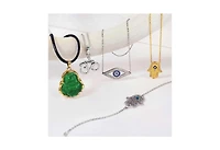 Bling Jewelry Sanskrit Aum Om Pendant Necklace 14K Gold Rose Plated Sterling Silver Harmony Yoga