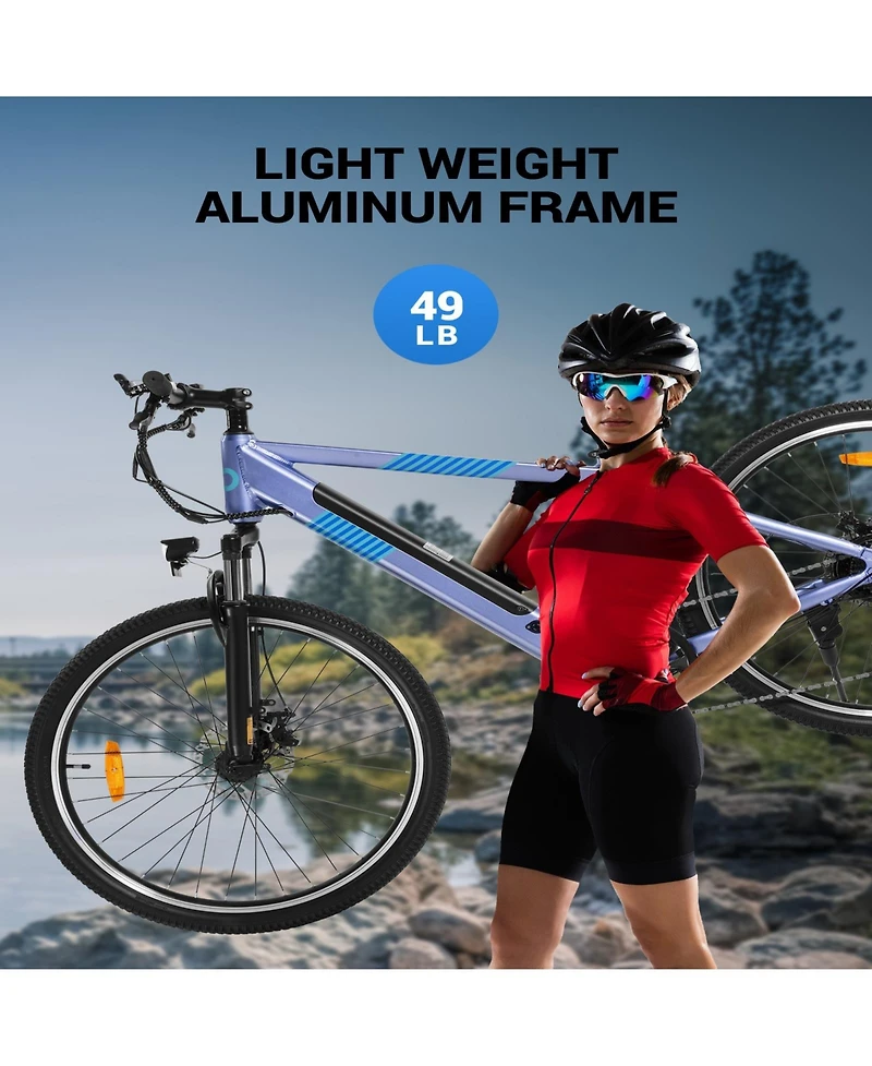 Everyfun 350W Electric Bike 26" Electric Mountain Bike for Adults, 36V Built-in Hidden Removable Battery with Shimano 7 Speed City Commuter Bike