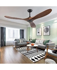 60 inch lampless ceiling fan, for indoor and outdoor, with remote control, reversible Dc motor, wood noiseless