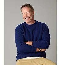 LuxLined Men's Itch-Free Merino Wool Crewneck Sweater with Soft Inner Lining