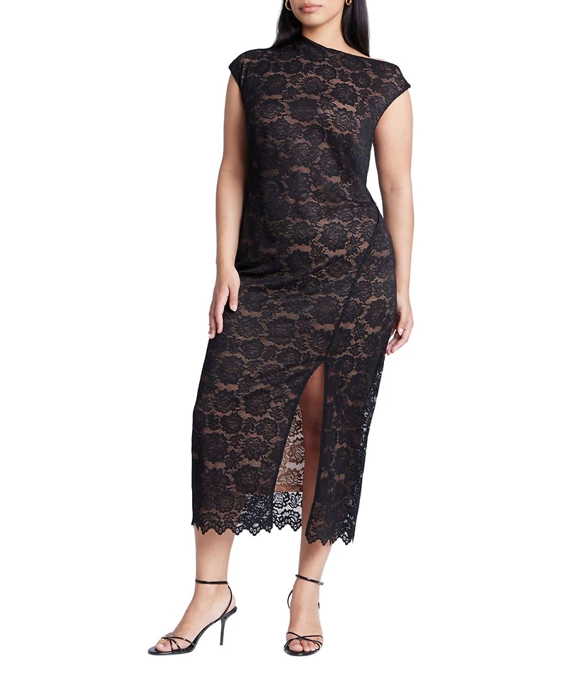 Eloquii Women's Sequin Dress With Sheer Layer