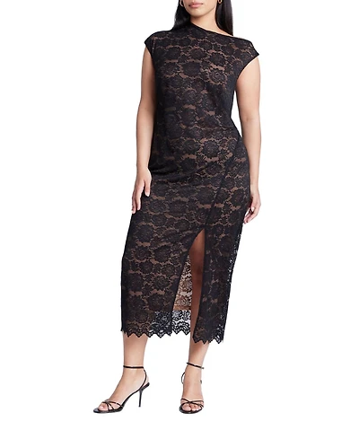 Eloquii Women's Sequin Dress With Sheer Layer