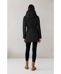 Soia & Kyo Women's Estelle Stretch Down Belted Coat