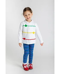 Florence Eiseman Toddler Girls Knit Cardigan With Apple, Star, & Heart