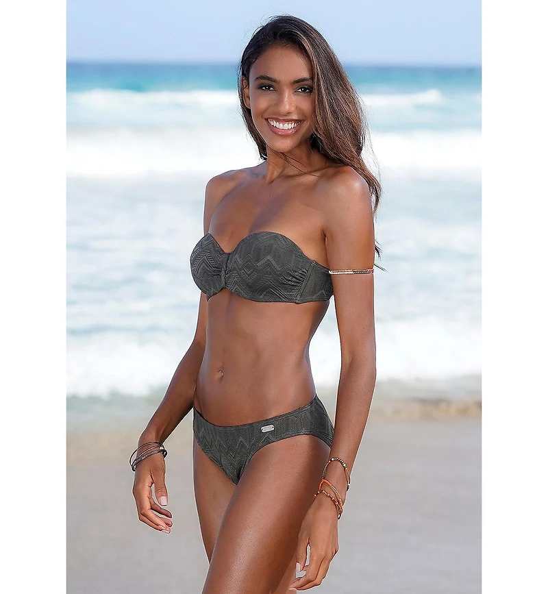 Lascana Women's Textured Classic Bikini Swimsuit Bottom