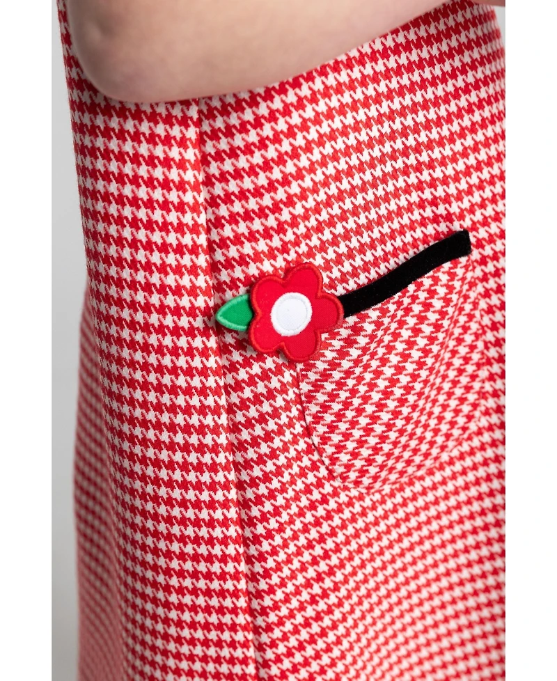 Florence Eiseman Houndstooth Dress With Flowers