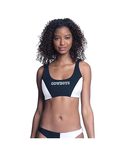 G-iii 4Her by Carl Banks Women's Navy/White Dallas Cowboys Brief Game Bikini Top