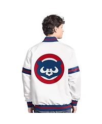 Starter Men's White Chicago Cubs Cooperstown Scout Full-Snap Varsity Jacket