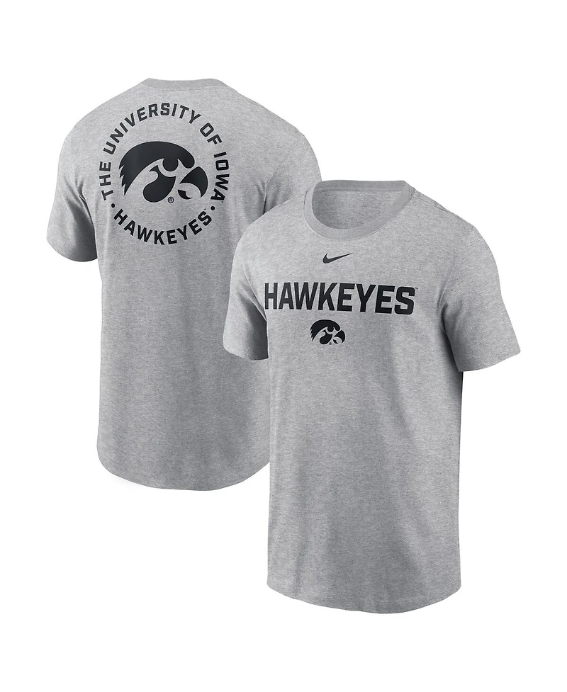 Nike Men's Heather Gray Iowa Hawkeyes Campus 2-Hit T-Shirt