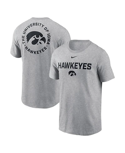 Nike Men's Heather Gray Iowa Hawkeyes Campus 2-Hit T-Shirt