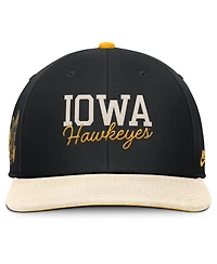 Nike Men's Black/Cream Iowa Hawkeyes Pro Legacy Script Snapback Hat