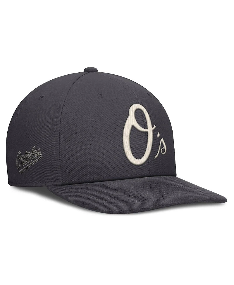 Nike Men's Anthracite Baltimore Orioles Statement Pro Snapback Hat