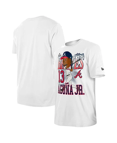 New Era Men's Ronald Acuna Jr. White Atlanta Braves Caricature T-Shirt