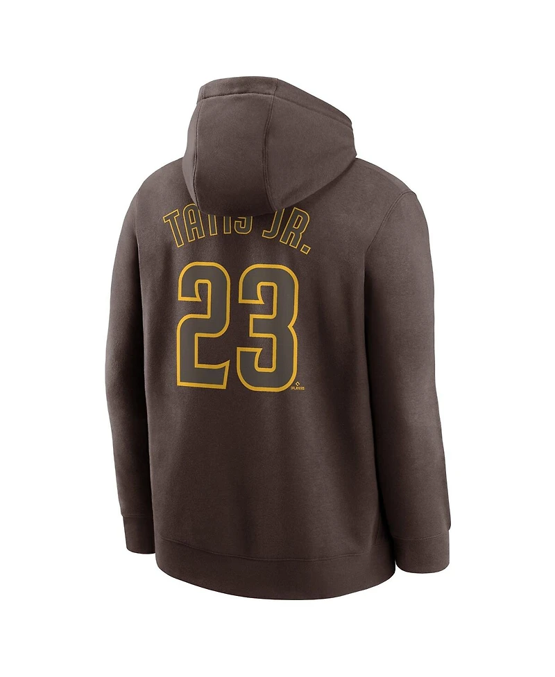 Nike Men's Fernando Tatis Jr. Brown San Diego Padres Player Name Number Club Fleece Pullover Hoodie