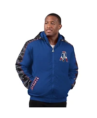 Starter Men's Navy New England Patriots Thursday Night Gridiron Full-Zip Hoodie Jacket