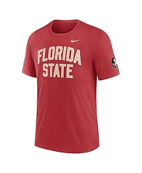 Nike Men's Heather Garnet Florida State Seminoles Campus Collegiate Block Tri-Blend T-Shirt